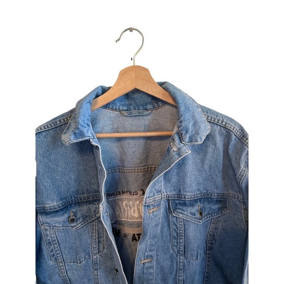 Carlos n Charlie's Manzanillo Mexico Blue Denim Trucker Jean Jacket Men's Size - Picture 2 of 5